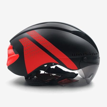 Aero casque tt contre la montre casque de cyclisme pour hommes femmes lunettes course route casque de vélo avec lentille