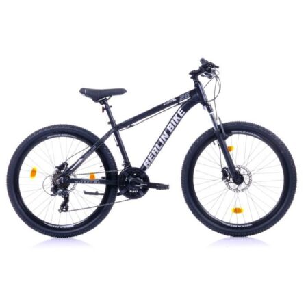 BERLIN BIKE VTT MTB1 : 26 pouces et hauteur de cadre de 46 cm, freins à disque hydrauliques & système Shimano, noir-argenté