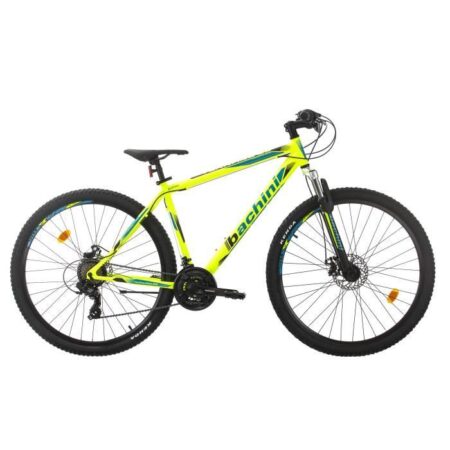 VTT Rigide BACHINI LEGEND 29" - NEON VERT/NOIR - 21 Vitesses - Frein à Disque Shimano - Cadre en Acier