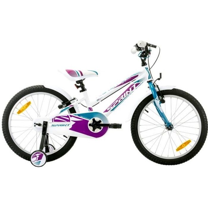 VTT - CALYPSO - 20" - Cadre Blanc Bleu-Violet - Freins V-Brake - Pour Enfant Fille de 7 ans et plus