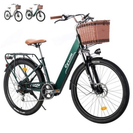26" vélo électrique urbain femme, La hauteur recommandée 155cm, 250W VTT électrique montagne, Batterie 36V 10Ah, Cityrun Plus Vert