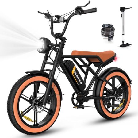 COLORWAY Vélo électrique BK29, E-BIKE Tout Terrain de 20" avec Pneu 4.0 Fat, Moteur 250W et Batterie 48V 15Ah, Shimano 7 Vitesses