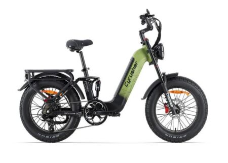 Cyrusher Kommoda 3.0 Vélo électrique, Vert, 110km d’autonomie, 25KM/H de vitesse maximale, Moteur 250W, Batterie 48V20AH