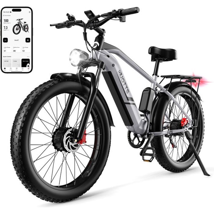 DUOTTS F26 - Vélo Électrique - Roues 26" - 750W*2 Double moteur - 48V/20Ah Batterie Samsung - 7 vitesse SHIMANO - Avec App