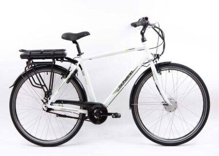E-MOON Vélo électrique 28 " pour adultes, avec moteur électrique, assistance au pédalage, boîte de vitesses Nexus blanc