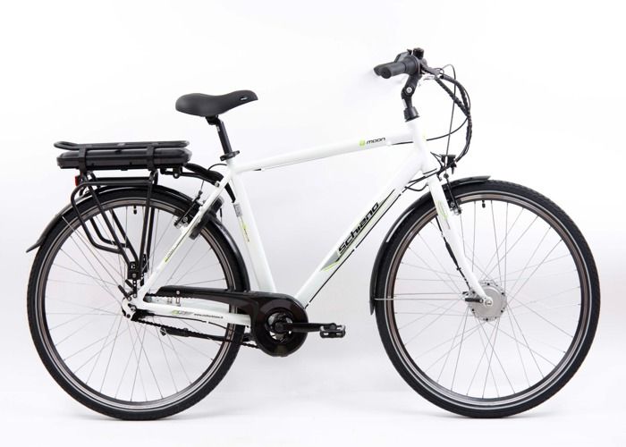 E-MOON Vélo électrique 28 " pour adultes, avec moteur électrique, assistance au pédalage, boîte de vitesses Nexus blanc