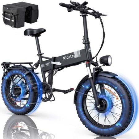 Vélo Électrique Pliable-20"pneus tout terrain-Moteur 2000W-Batterie Amovible 48V/23Ah-Autonomie 80-120km-Shimano 7 vitesses-Noir