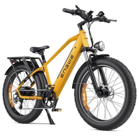 Vélo électrique ENGWE E26 Autonomie 140km Moteur 250W Batterie 48V16Ah Amortisseur avant Pneus snow 26 pouces VTC Fat bike Jaune