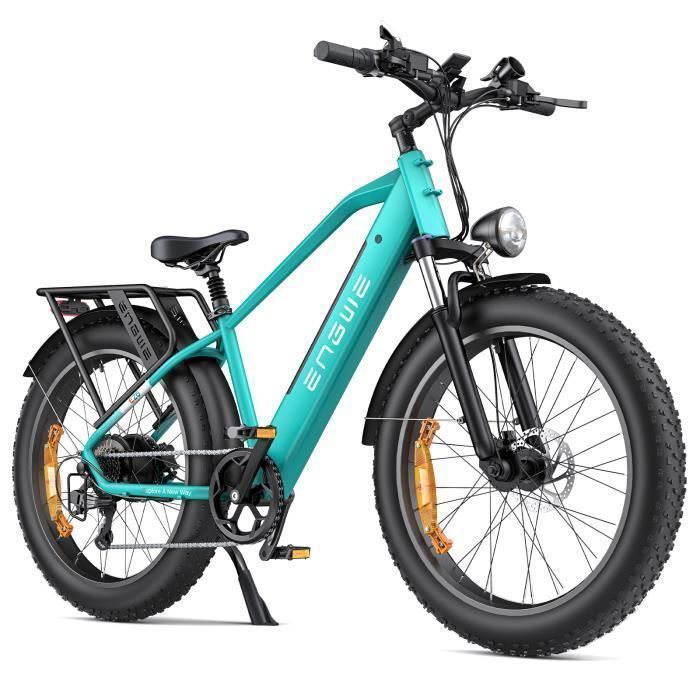 Vélo électrique ENGWE E26 Autonomie 140km Moteur 250W Batterie 48V16Ah Amortisseur avant Pneus snow 26 pouces VTC Fat bike bleu