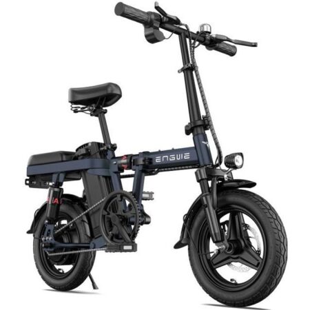 velo electrique pliable ENGWE T14 14 pouces 25km/h Moteur 250W Autonomie 42km amortisseur avant vélo de ville Batterie 48V10Ah bleu