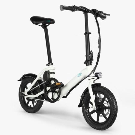 Fiido D3 PRO Blanc Vélo électrique pliant 14 pouces Vélo électrique portable pour adulte