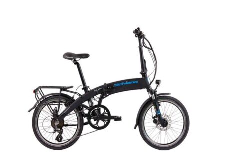GALAXY 20″ Vélo pliant pour adultes avec moteur 250W et batterie 36V 10.4Ah, écran LCD, 9 vitesses, noir autocollant bleu