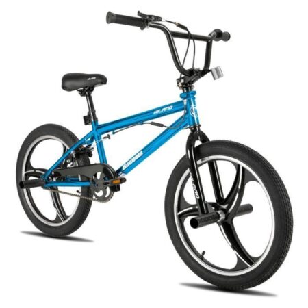 Hiland 20-inch 3-Spoke Small Wheel Bike for Boys and Girls 7,8,9,10+,360-degree Freestyle Rotor-bleu