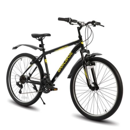 HILAND 26 pouces VTT,21 vitesses pour hommes et femmes, cadre en acier haute résistance, freins en V, vélo hardtail adulte,Noir