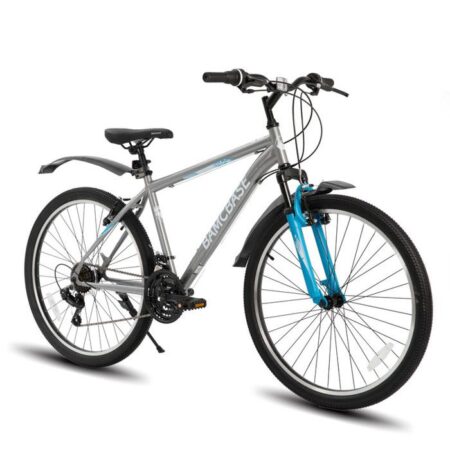 HILAND 27,5 pouces VTT,21 vitesses pour hommes et femmes, cadre en acier haute résistance, freins en V, vélo hardtail adulte,Gris