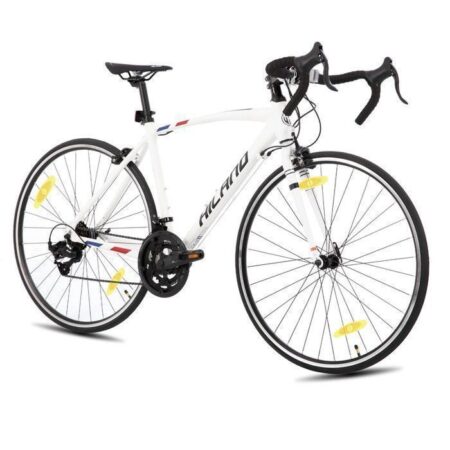 Hiland Véloe Route Course 700c Racing Bike City-Véloe de Route Ville avec 14 Vitesses-Transmission 57cm-Blanc