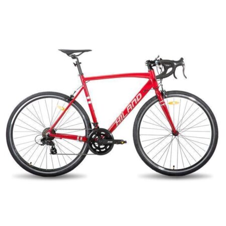 Hiland Vélo de route 28",14 vitesses,cadre en aluminium 700c,vélo de ville,pour hommes et femmes,M,Rouge