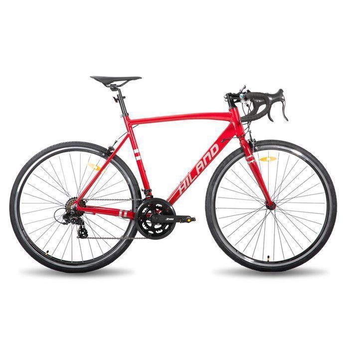 Hiland Vélo de route 28",14 vitesses,cadre en aluminium 700c,vélo de ville,pour hommes et femmes,M,Rouge