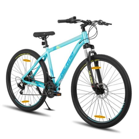 HILAND VTT, roues à rayons, 21 vitesses, cadre aluminium, roues 26 pouces, freins à disque, VTT homme et femme,Bleu