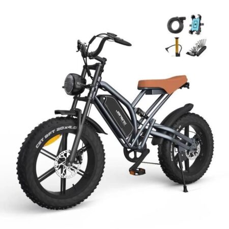 JANSNO Vélo électrique X50 750W LG Batterie 48V14Ah, E-BIKE Tout Terrain de 20" avec Pneu 4.0 Fat, Shimano 7 Vitesse, Tout-Suspendu