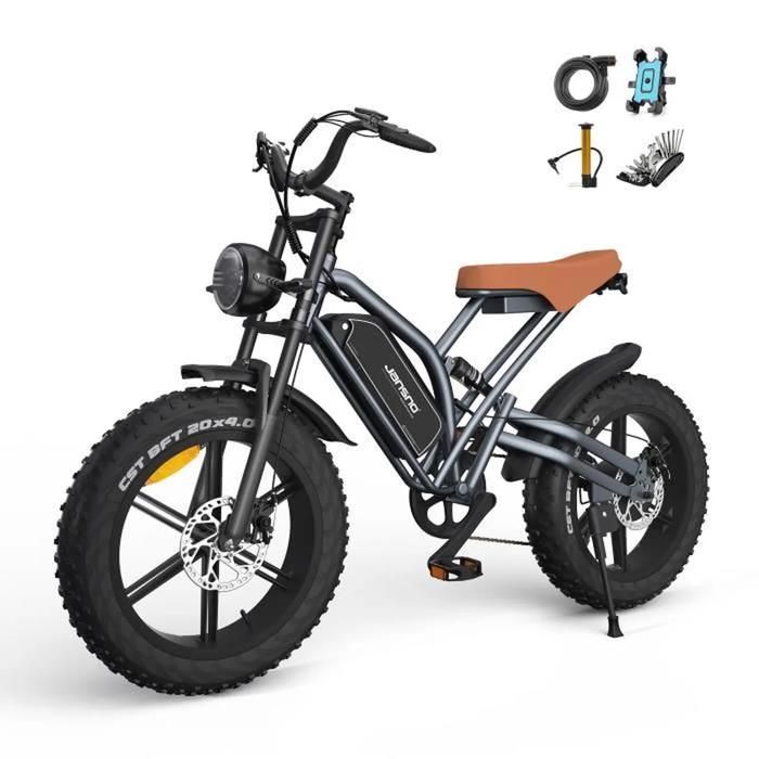 JANSNO Vélo électrique X50 750W LG Batterie 48V14Ah, E-BIKE Tout Terrain de 20" avec Pneu 4.0 Fat, Shimano 7 Vitesse, Tout-Suspendu