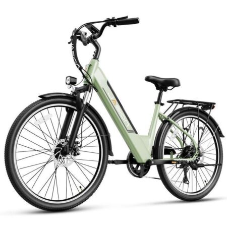 JASION Vélo Électrique VAE 26"-Moteur 750W-Batterie Amovible 48V 11Ah-Autonomie 100km- Shimano 7 vitesses Ville E-Bike-Vert