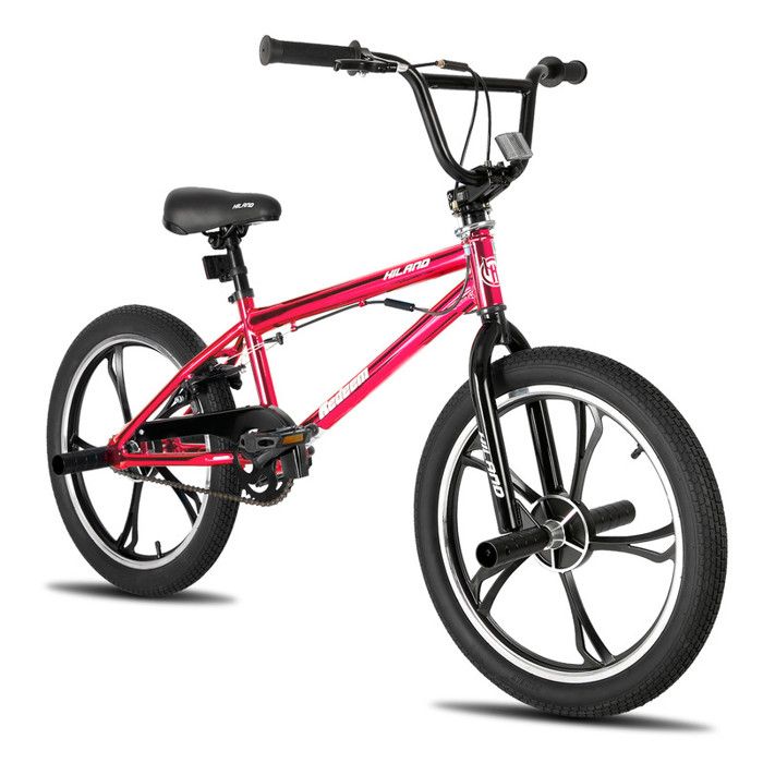 JOYSTAR Vélo 20 pouces à 5 rayons pour garçons et filles, petites roues , style libre à 360 degrés rotor,rouge