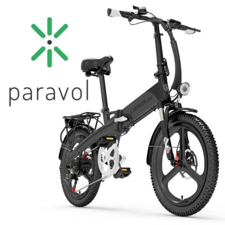 Vélo électrique pliant LANKELEISI G660 20 pouces - Moteur 500 W - Batterie 12,8 Ah - 7 vitesses - Gris