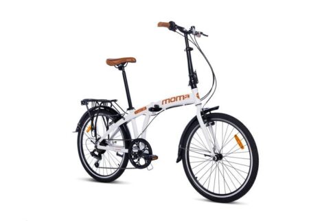 Moma Bikes - Vélo de Ville Pliant 24"- Cadre Alu - SHIMANO 7 Vitesses - Selle Comfort - Noir