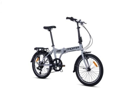 Moma Bikes - Vélo de Ville Pliant 20" - SHIMANO 7 Vitesses - Selle Comfort - Gris
