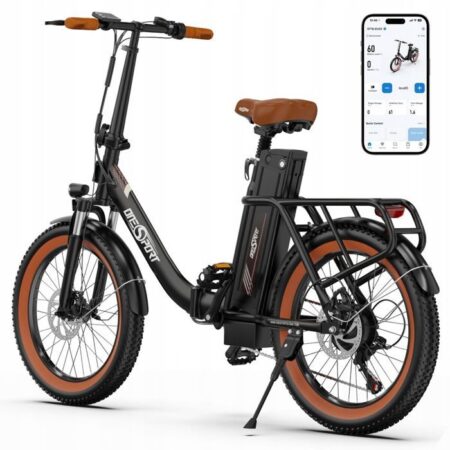 Onesport ot16 - vélo électrique pliant - roues 20 "- moteur 250W - batterie 48v 17ah - endurance 60 - 70km - freins à disque