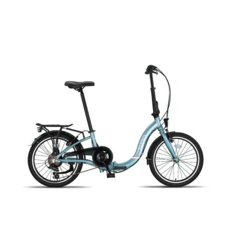 PACTO SIX - vélo pliant - 6 vitesses - freins sur jante - cadre en aluminium - entrée basse - unisexe - Shimano - blue