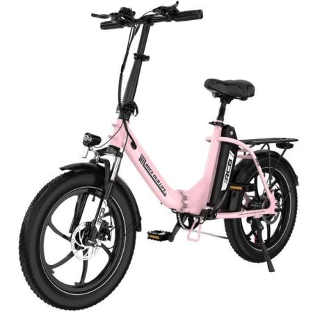 RCB Vélo Électrique - 20" VTT Fat Bike Adulte Pliable - Batterie 36V/15.6Ah - 7 Vitesses - RK6  Rose