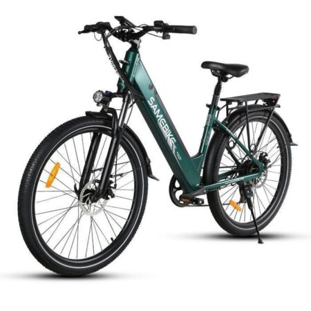 Samebike Vélo électrique 26"  VAE Moteur 500W - 36V/15Ah Batterie, Autonomie de 120 km,Shimano 7 Vitesses, Fourche Suspendue,Vert