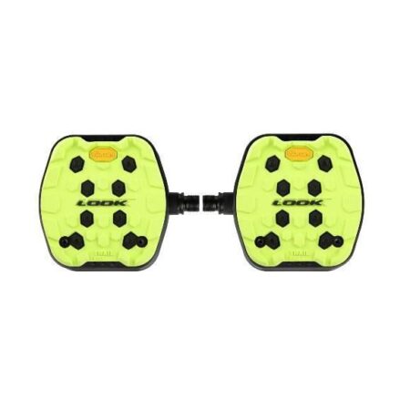 Pédales vélo tout chemin - LOOK - TRAIL GRIP - Antidérapantes - Jaunes - Construction en nid d'abeille