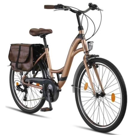 Vélo de ville pour femme - MARQUE - 26-28 pouces - Cadre en aluminium - 21 vitesses - Sans suspension