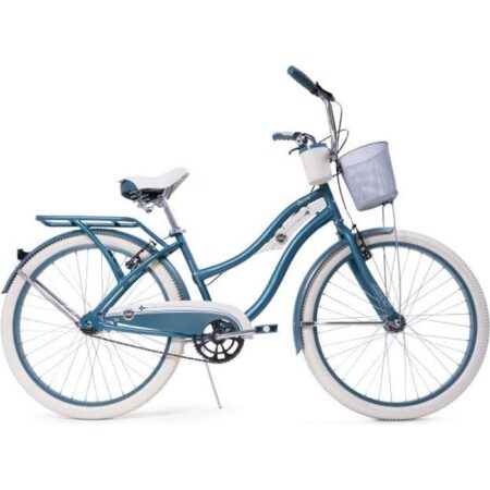 Vélo de Ville Huffy Deluxe 26" velo adulte + panier avant et porte-panneaux arrière - Bleu-Vert