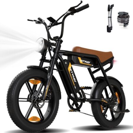 Vélo électrique HITWAY 20" *4,0 Gros Pneus, VTT Électrique E-Bike avec 48V/13Ah*2 Batteries Amovible, 7 Vitesses 250W Écran LCD