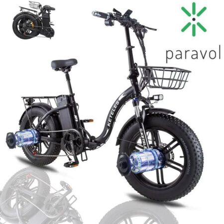 Vélo électrique pliant KETELES KF9, batterie au lithium 26Ah, double moteurs 2000W, adapté aux hommes et femmes adultes.