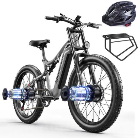 Vélo électrique SHENGMILO S600 2000W double moteurs 17.5AH SAMSUNG batterie électrique 26 "pouces FAT BIKE VTT