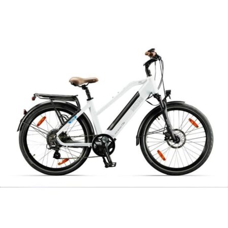 Vélo électrique Trekking NCM Milano T3, Taille 28'', Batterie 48V 12Ah 576Wh, 7 vitesses, Blanc Mat