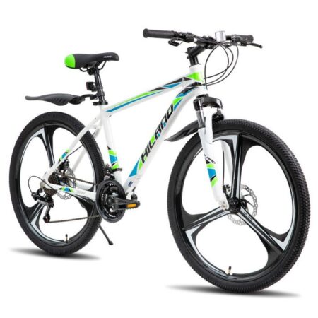 Vélo GTT HILAND BIKES VTT 26" Aluminium SHIMANO 21 Vitesses Freins à disques Suspension avant,blanc