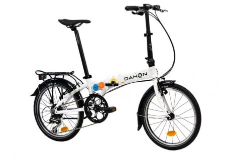 Velo Pliant DAHON D8 Mariner Anniversary 40th Cadre Aluminium de Haute Qualite Roues 20 Pouces Shimano Derailleur 8v Blanc