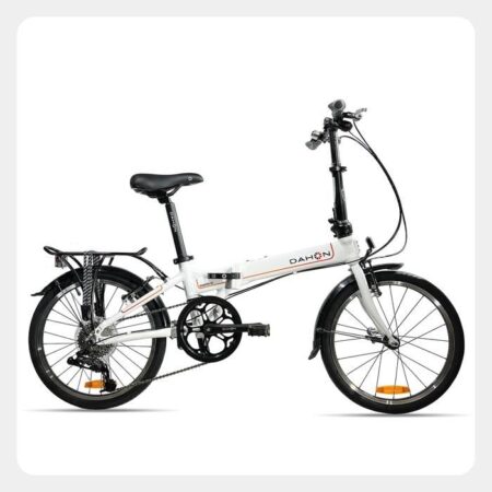 Vélo Pliant DAHON MARINER D8 20 Pouces Cadre en Aluminium Léger 8 Vitesses Freins V pour Adultes de 145 cm à 195 cm Blanc