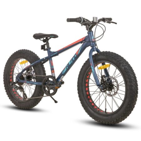 Vélo VTT FAT 20" HILAND BIKES en Aluminium avec SHIMANO 7 Vitesses et Freins à Disques - Bleu