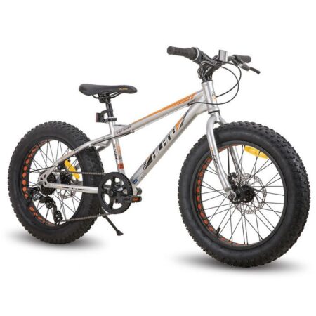 Vélo VTT FAT 20" HILAND BIKES en Aluminium avec SHIMANO 7 Vitesses et Freins à Disques - Silver
