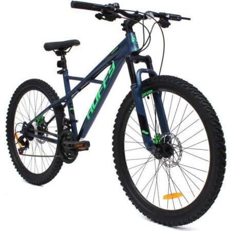 Velo VTT Huffy Korros 26" Semi-Rigide - Shimano 21 vitesses - Bleu-Vert
