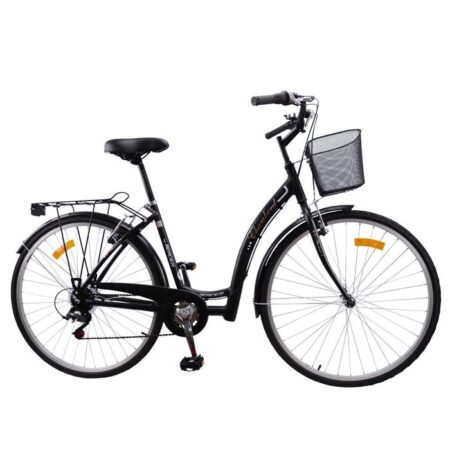 Vélo de ville 28'' MERCIER - 7 vitesses - cadre bas alu - noir - femme