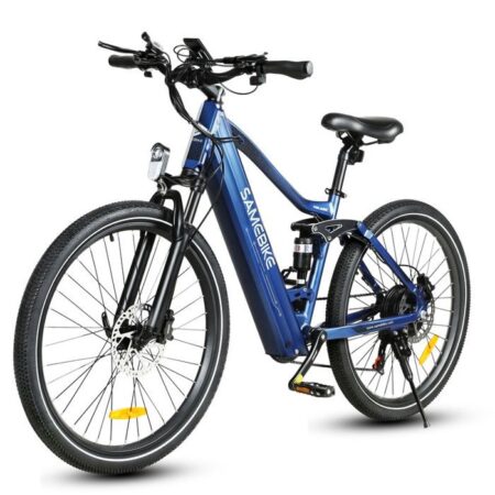 Vélo électrique 26" Samebike-XD26-II Autonomie 110km Moteur Central 750W Batterie 48V14AH Amortisseur avant Shimano 7 vitesses,Bleu