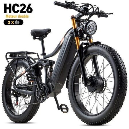 Vélo Électrique VTT 26"x4,0" - BURCHDA HC26 E-BIKE - Moteur 2500W Batterie 48V 30AH Autonomie 150KM Hydraulique Shimano 7 vitesses